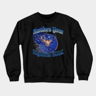 Awaken Your Mythical Soul Blue Phoenix Crewneck Sweatshirt